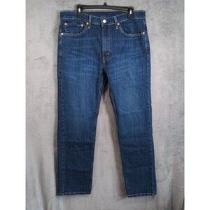 Levi’s 505 Mens Jeans 36x32 Dark Wash Straight Fit Classic Denim